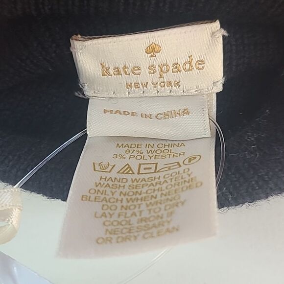 Kate Spade Embellished Gold Studs Tech Friendly Wool BlendGloves Black - Picture 6 of 8